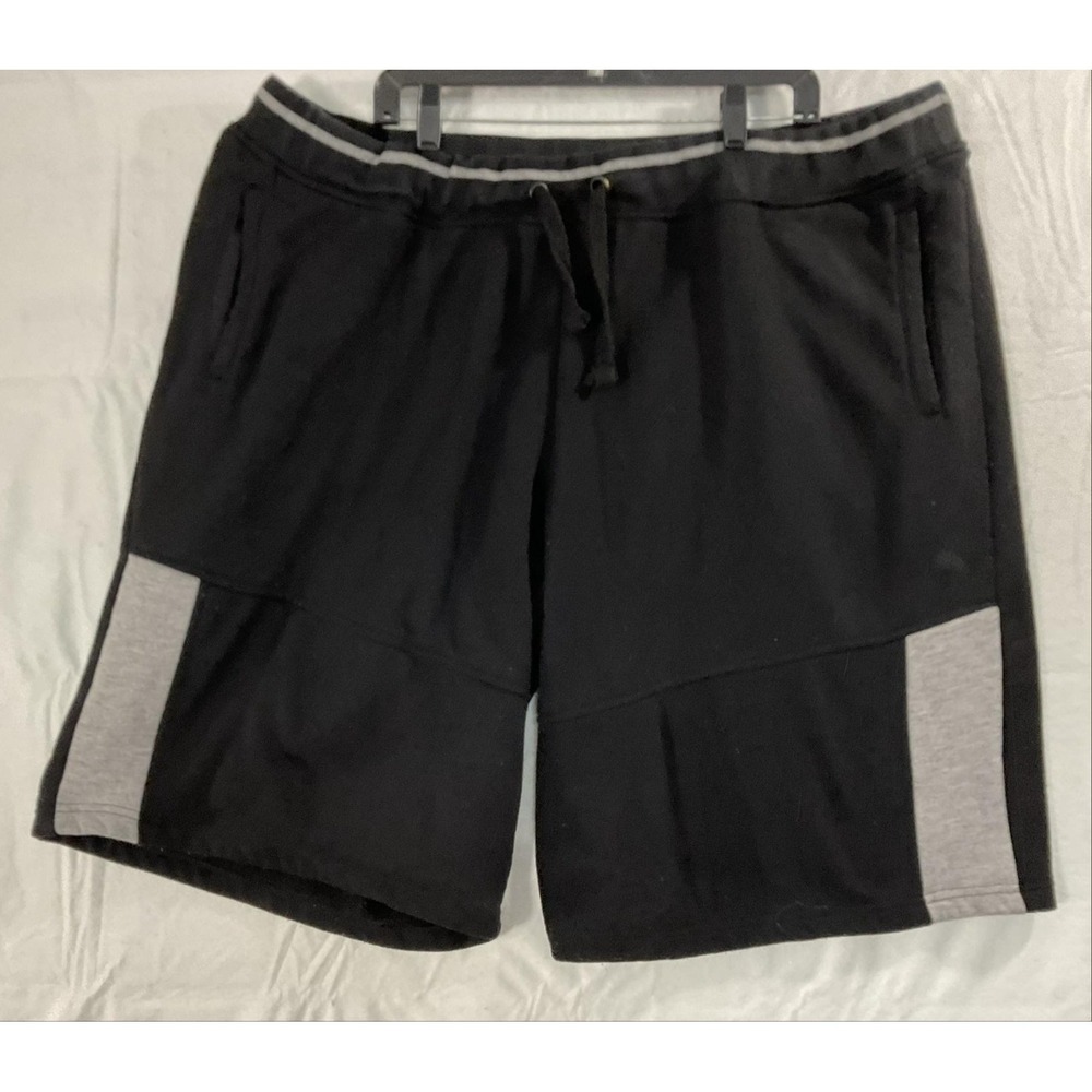 Axist Shorts Mens 46 Black Fleece Colorblock Drawstring Athletic Gym Pockets